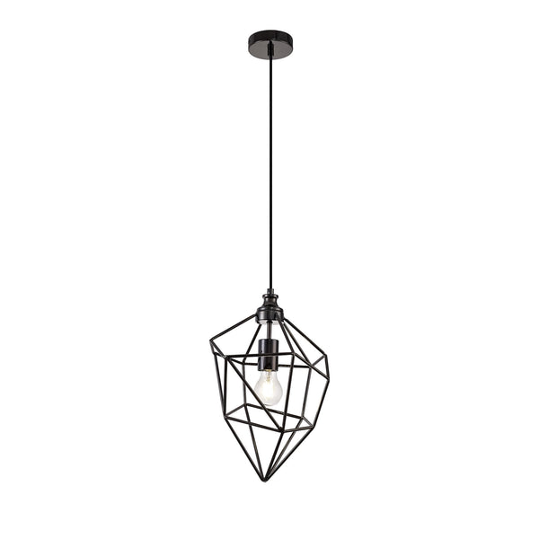 Dunterton Medium E27 Pendant in Black Nickel