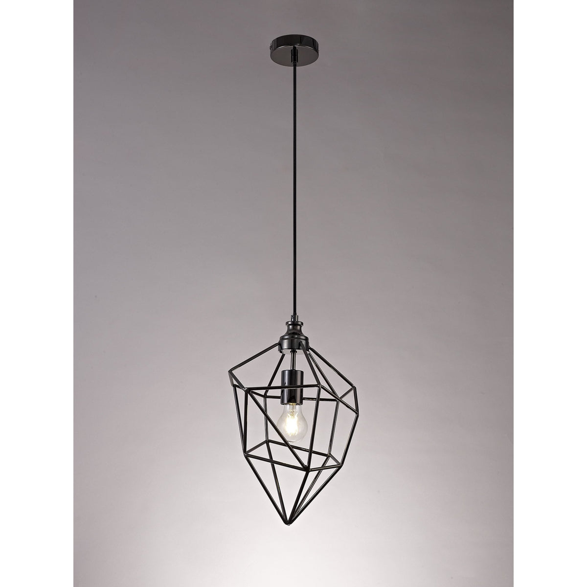 Dunterton Medium E27 Pendant in Black Nickel