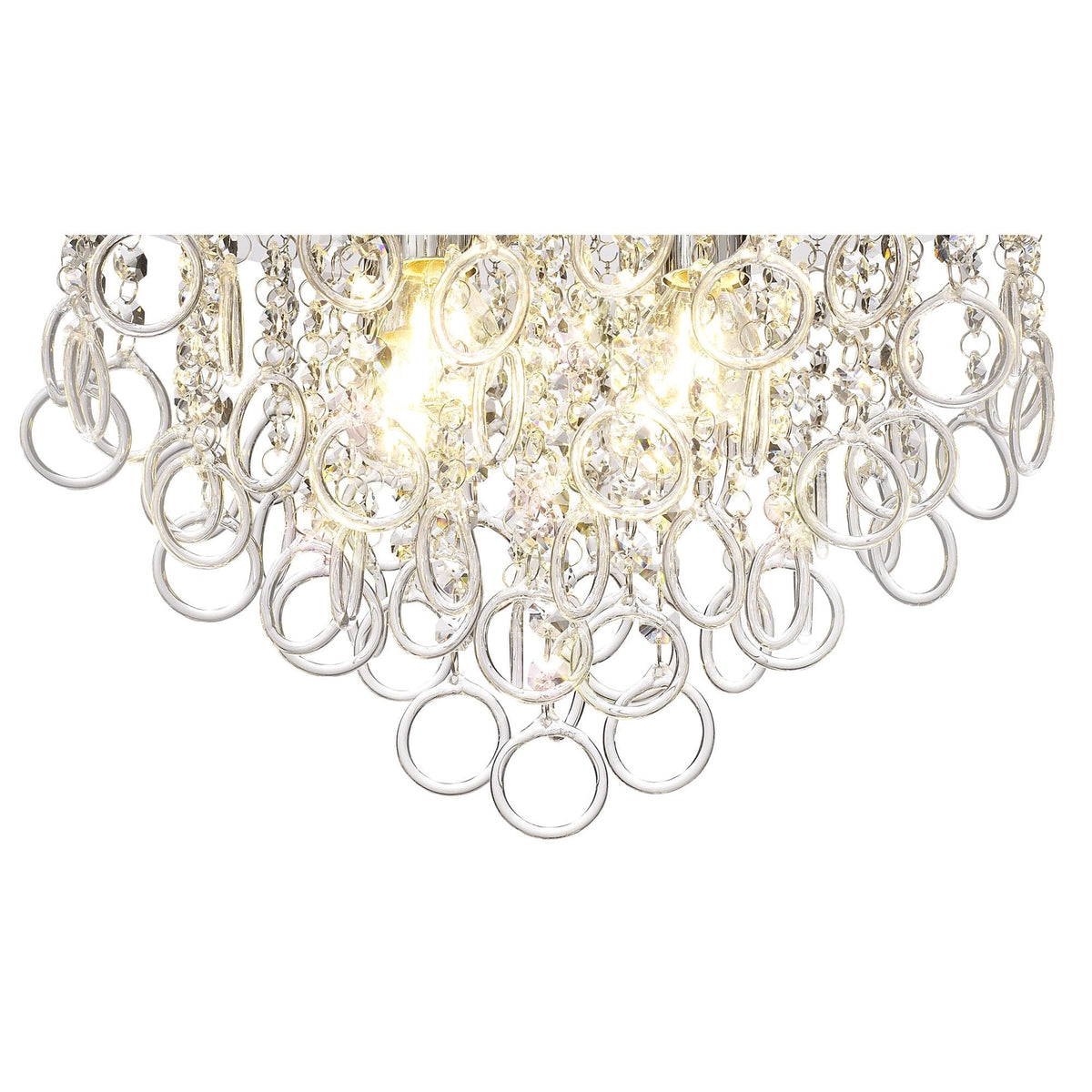 Lamerton Semi Flush Polished Chrome and Crystal Ceiling Light