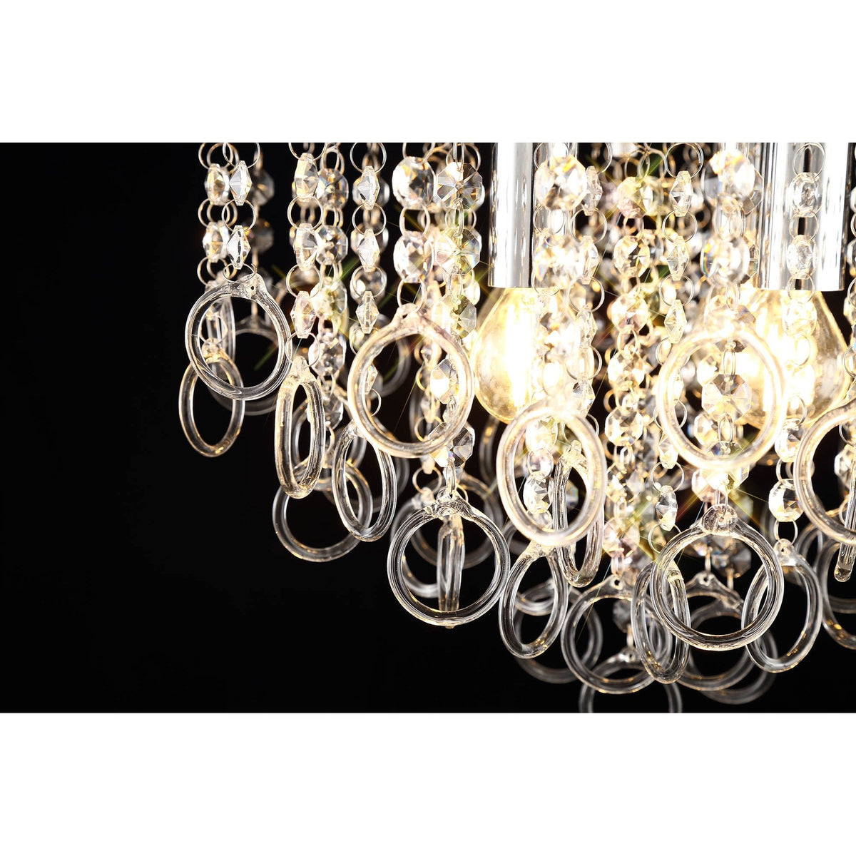 Lamerton Semi Flush Polished Chrome and Crystal Ceiling Light