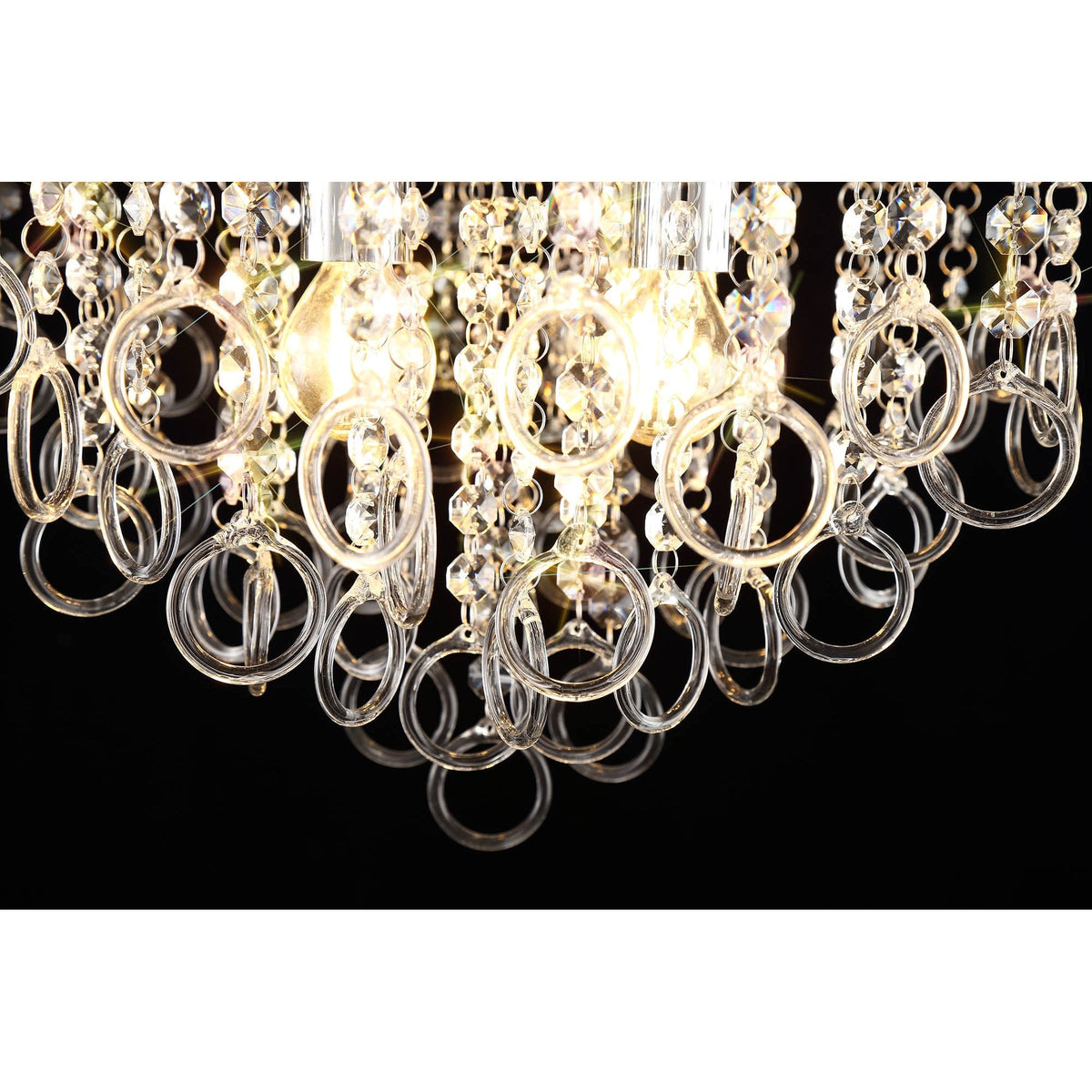Lamerton Semi Flush Polished Chrome and Crystal Ceiling Light