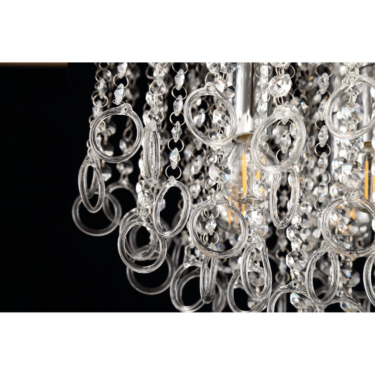 Lamerton Semi Flush Polished Chrome and Crystal Ceiling Light