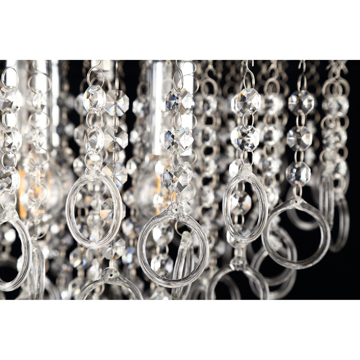 Lamerton Semi Flush Polished Chrome and Crystal Ceiling Light