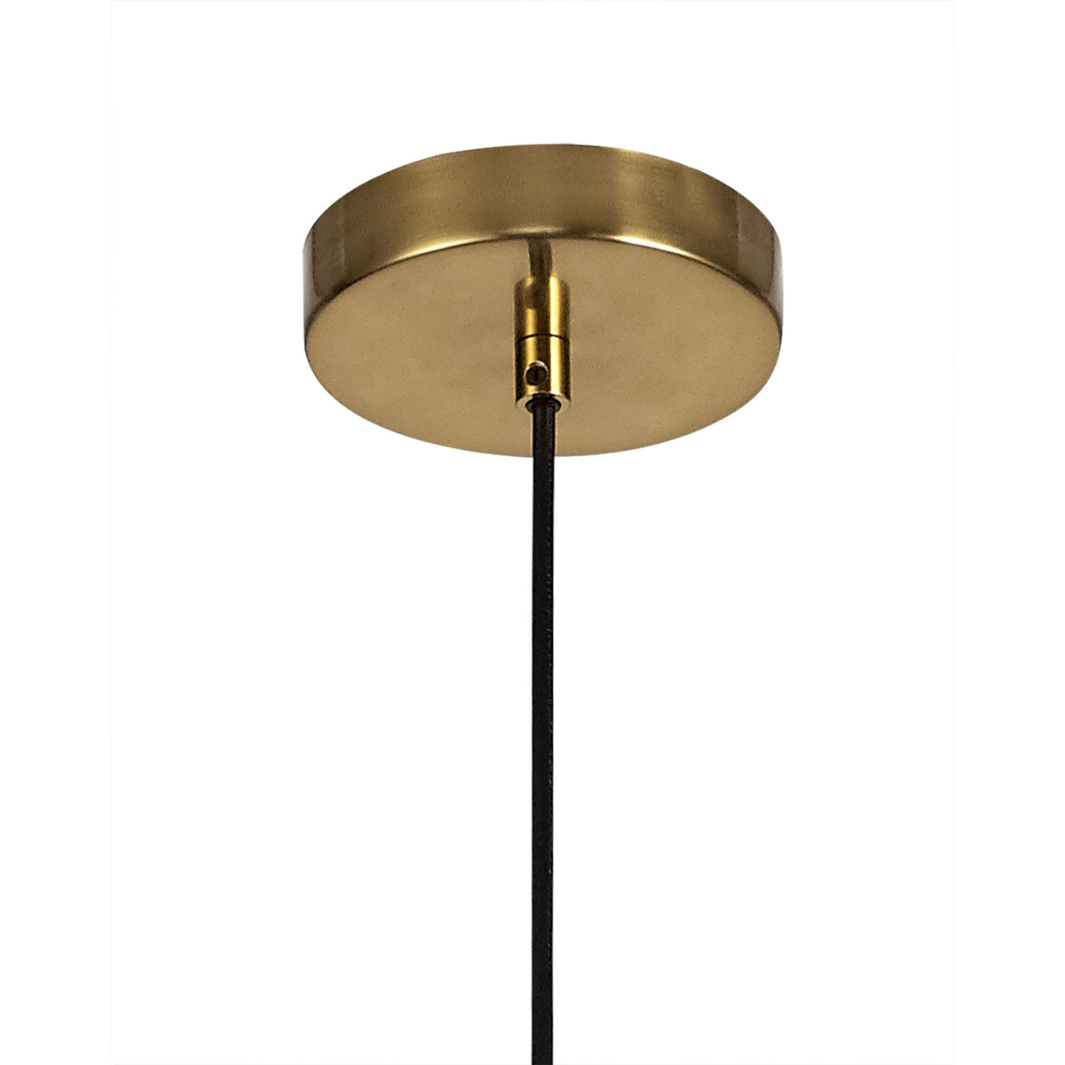 Roborough Narrow Pendant in Ancient Brass & Clear Glass