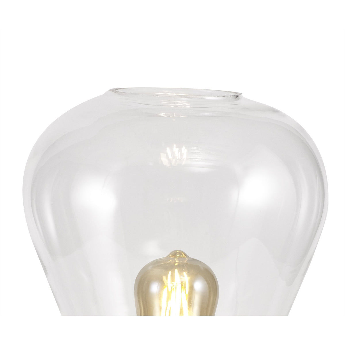 Roborough Narrow Table Lamp in Ancient Brass & Clear Glass