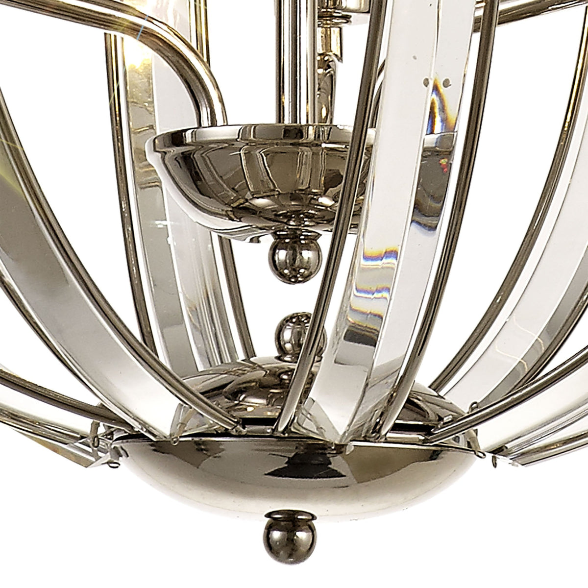 Challacombe Medium Round Polished Nickel Pendant with Clear Crystal