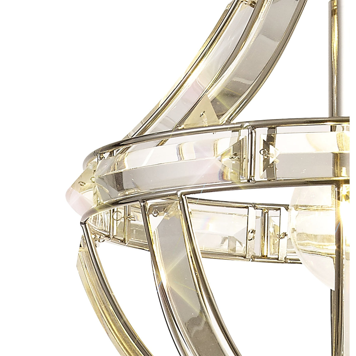 Challacombe Teardrop Polished Nickel Pendant with Clear Crystal