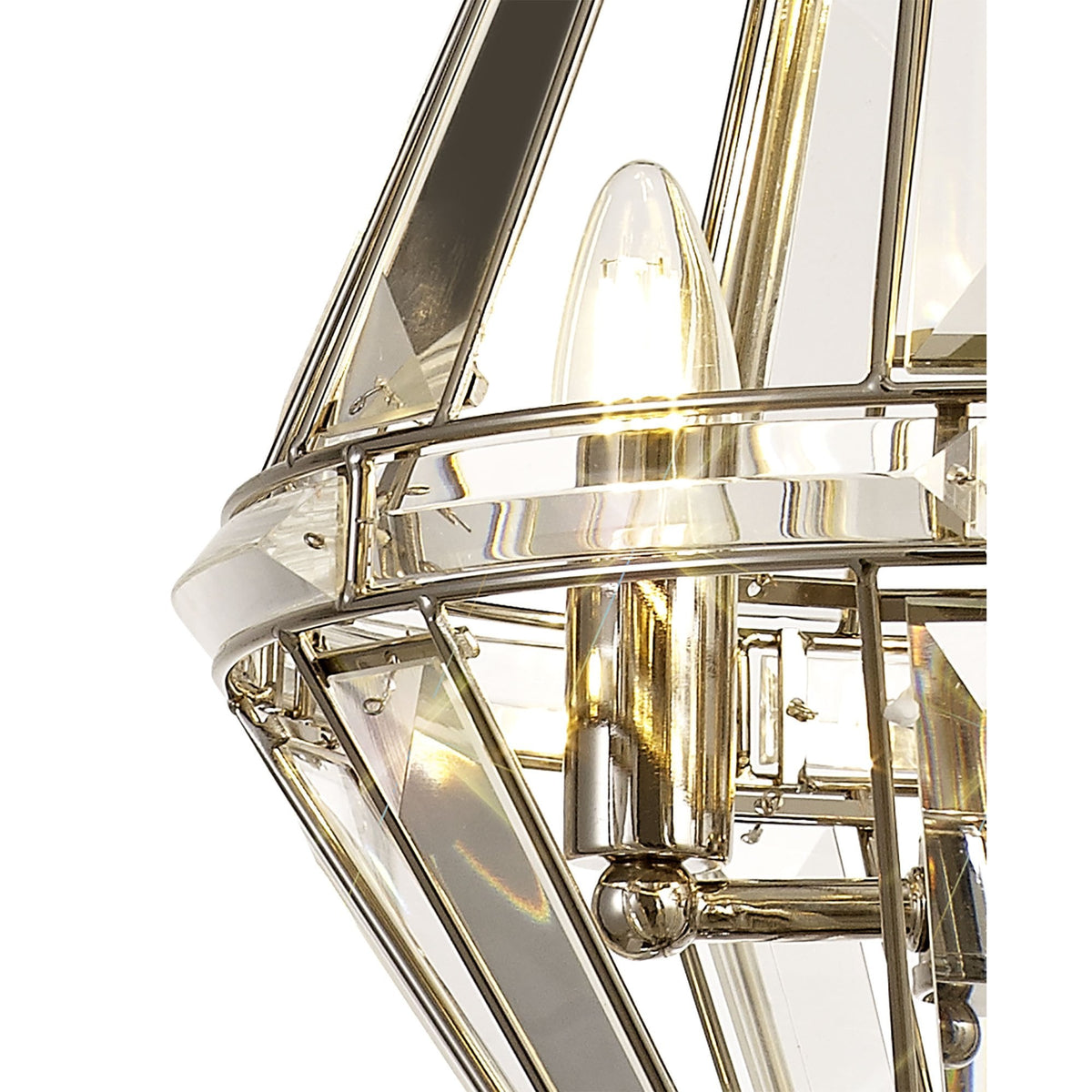 Challacombe Diamond Polished Nickel Pendant with Clear Crystal