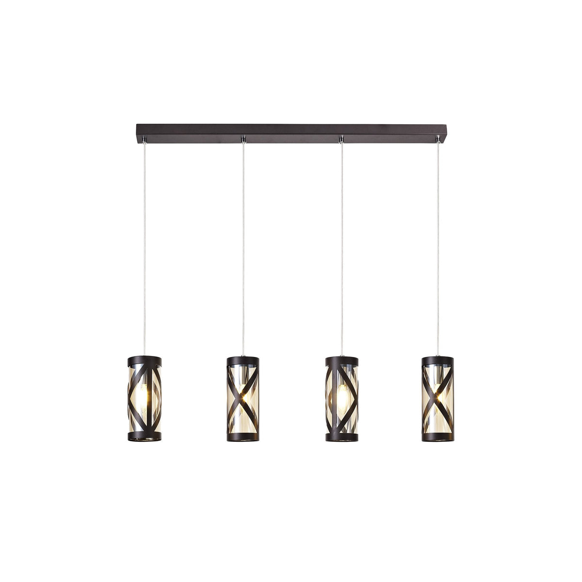 Harberton Four Light Pendant in Oiled Bronze