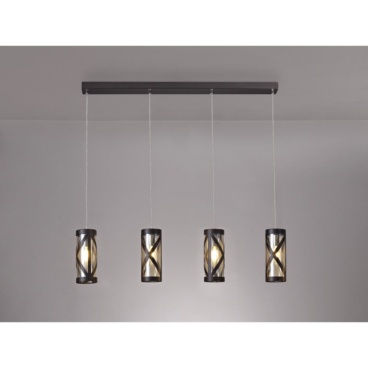 Harberton Four Light Pendant in Oiled Bronze