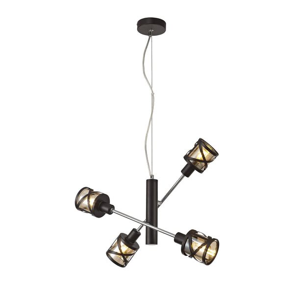 Harberton 4 Light Adjustable Pendant in Oiled Bronze