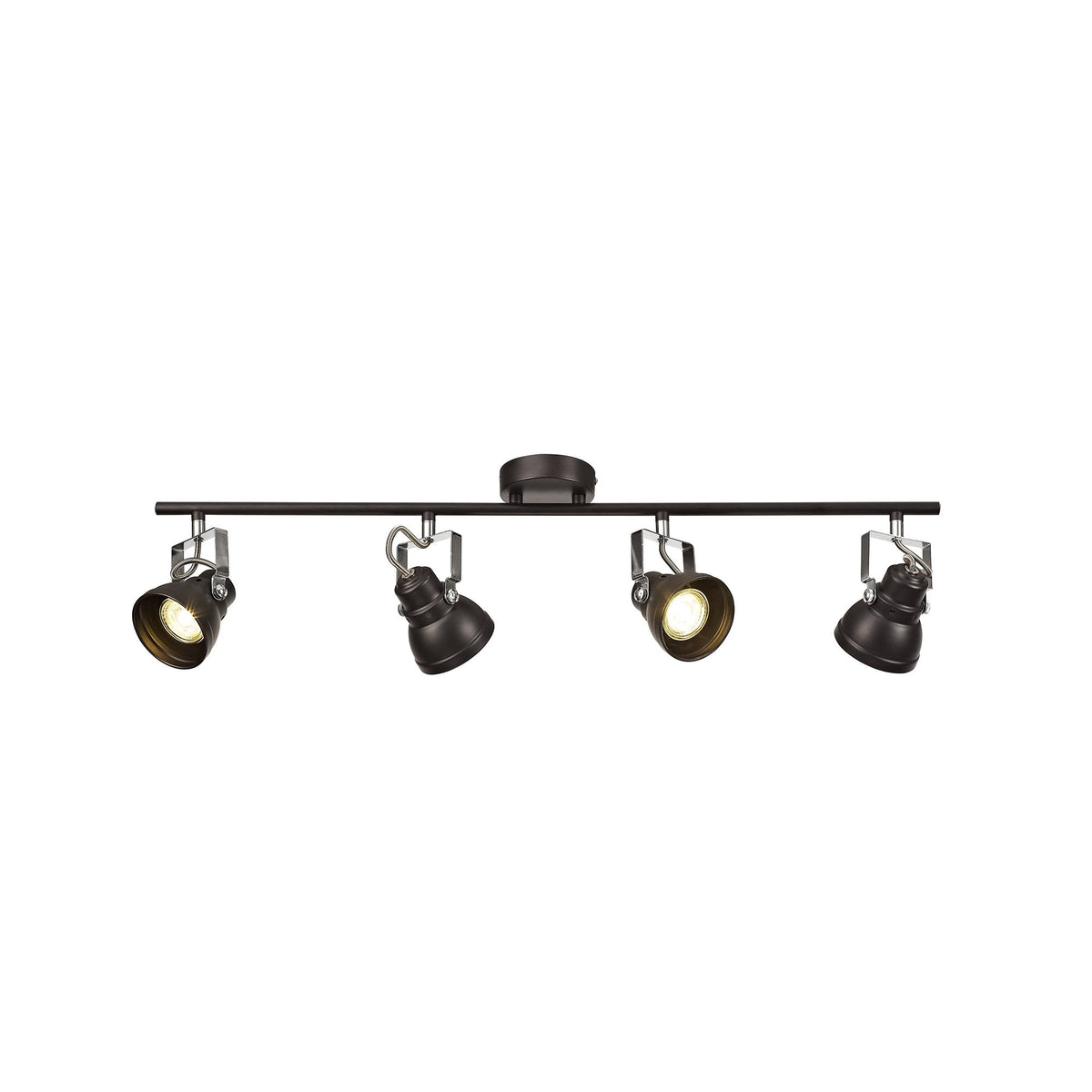 Taddiport Adjustable Linear Bar GU10 Spotlight in Oiled Bronze & Polished Chrome
