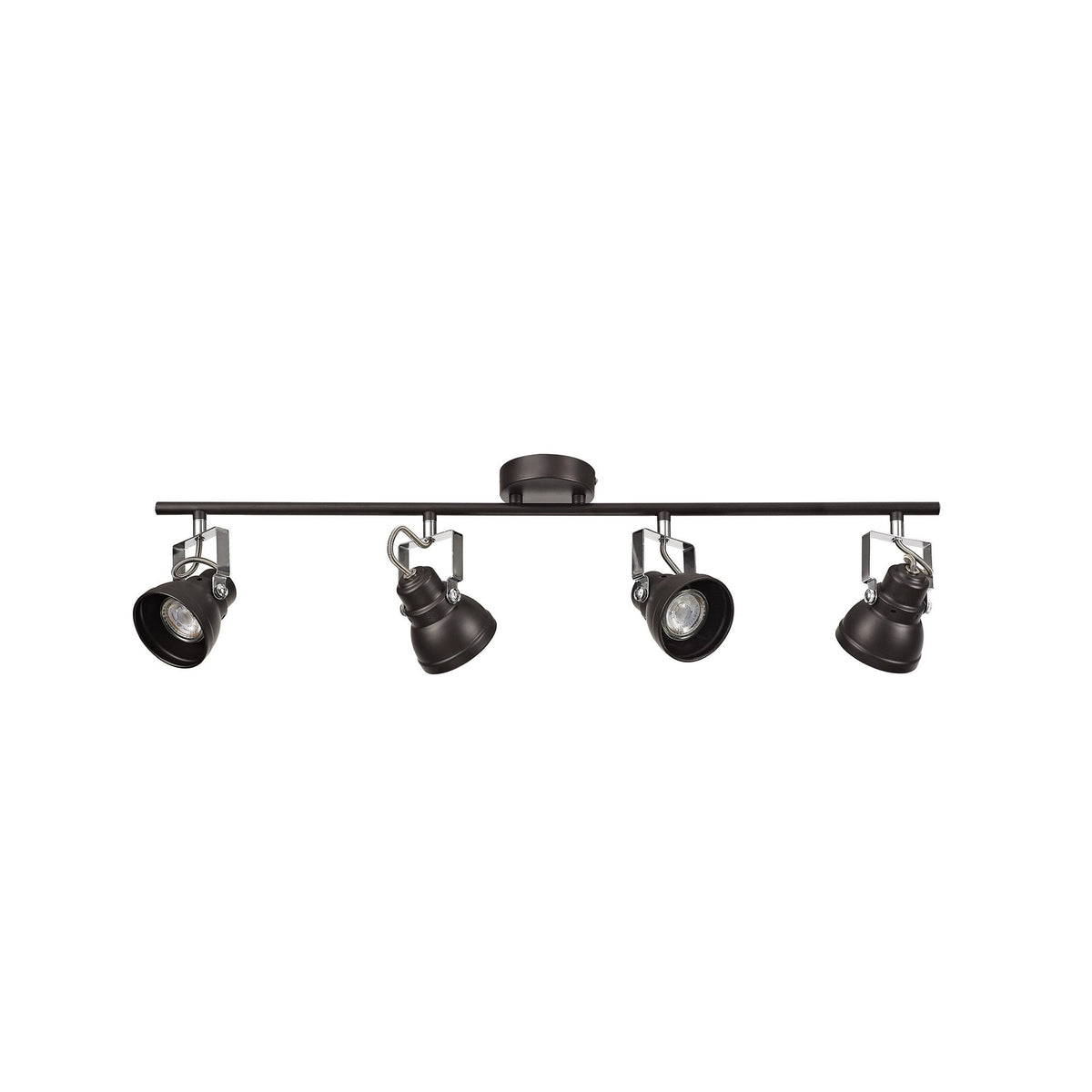 Taddiport Adjustable Linear Bar GU10 Spotlight in Oiled Bronze & Polished Chrome