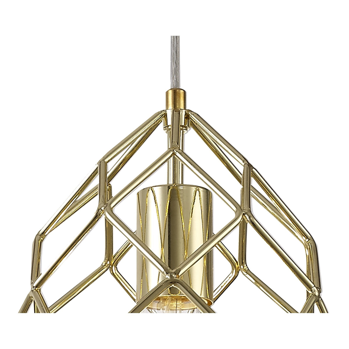 Filleigh Curved Cylinder Pendant in Polished Brass