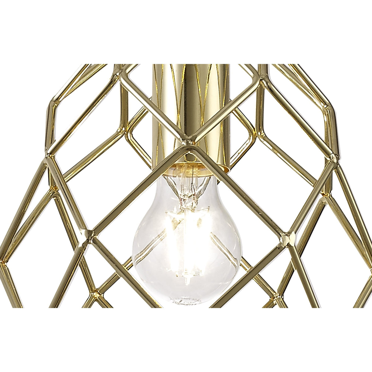 Filleigh Curved Cylinder Pendant in Polished Brass
