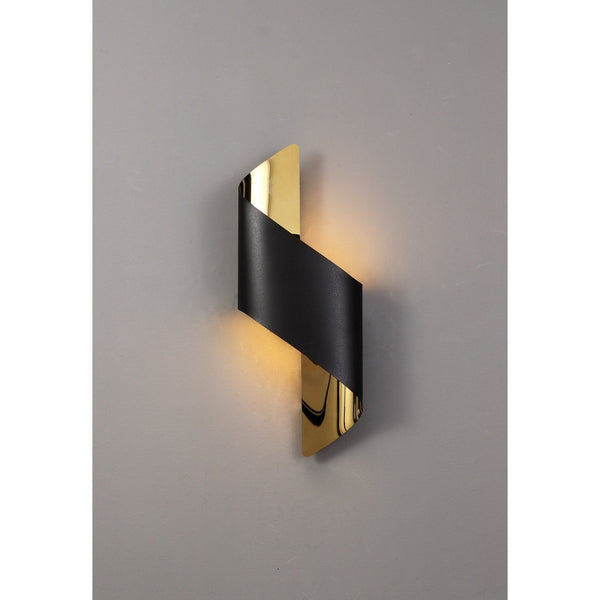Fincham Small 8w LED Wall Light in Sand Black & Gold
