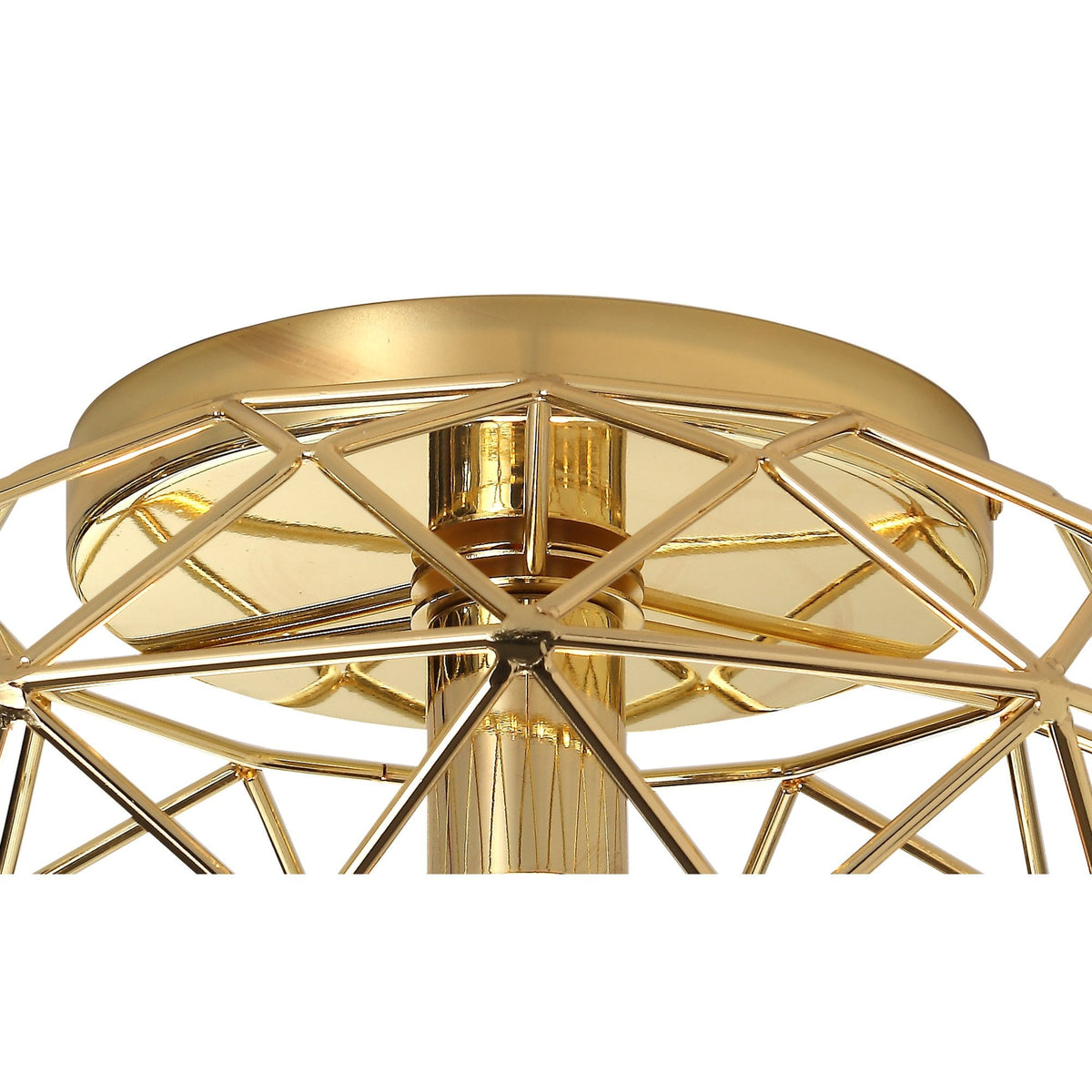 Filleigh Flush Ceiling Light in Polished Brass