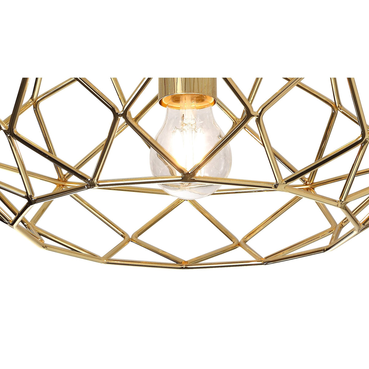 Filleigh Flush Ceiling Light in Polished Brass
