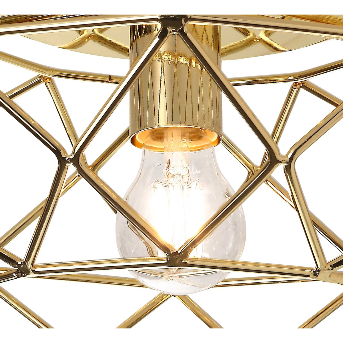 Filleigh Flush Ceiling Light in Polished Brass