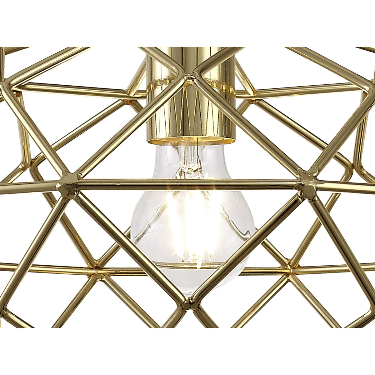 Filleigh Elliptical Sphere Pendant in Polished Brass