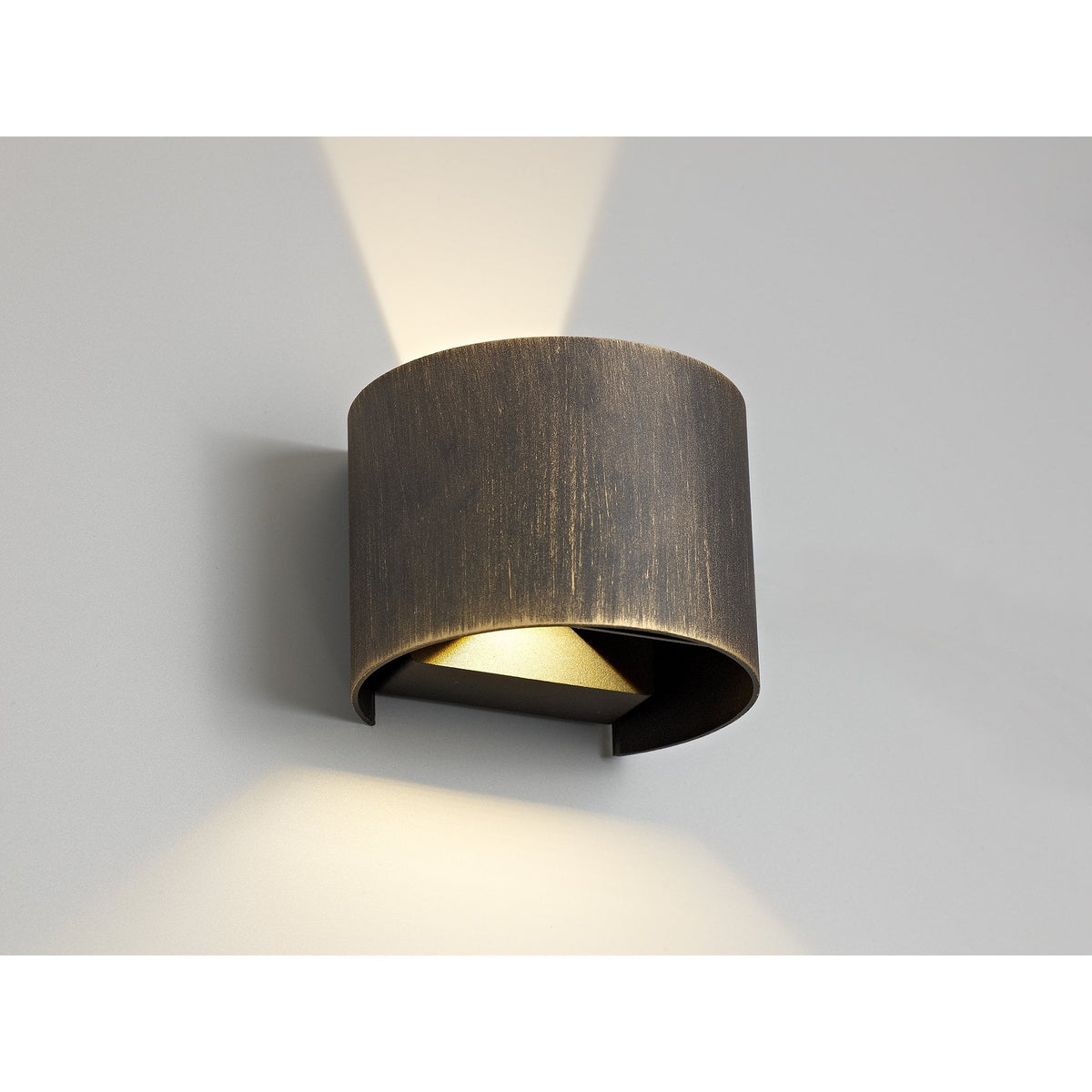 Haldon Twin LED IP54 Wall Light in Black and Gold