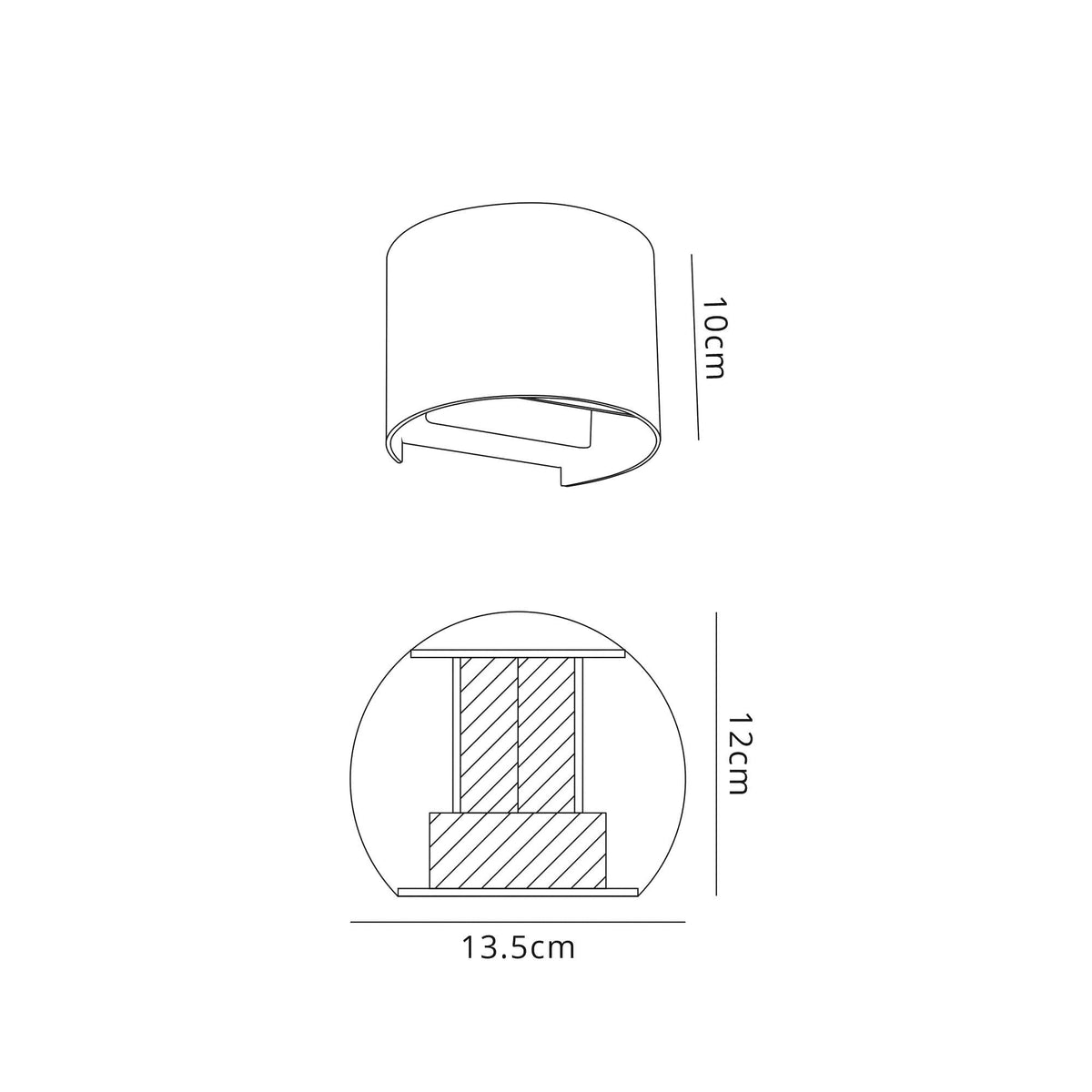 Haldon Twin LED IP54 Wall Light in Black and Gold