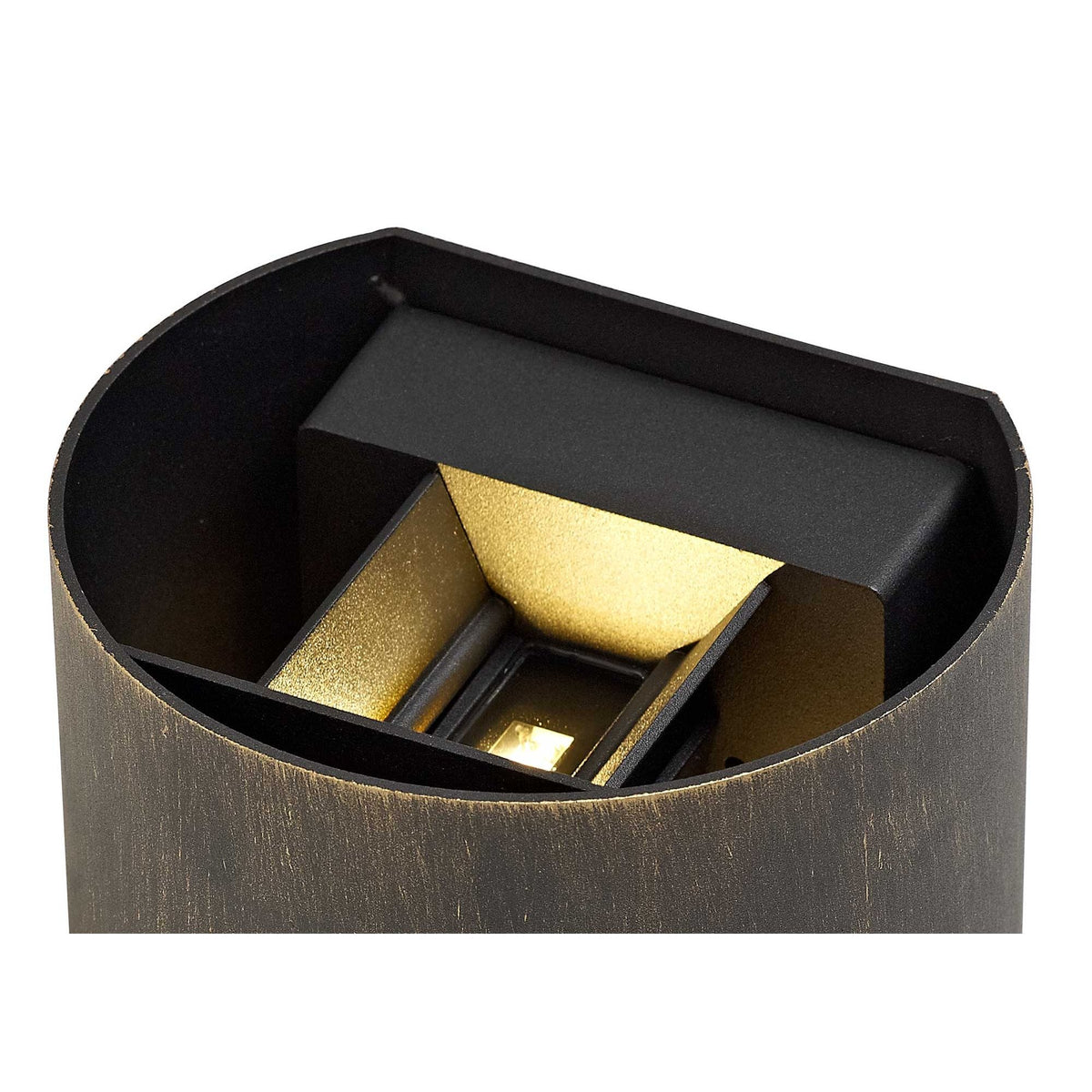 Haldon Twin LED IP54 Wall Light in Black and Gold