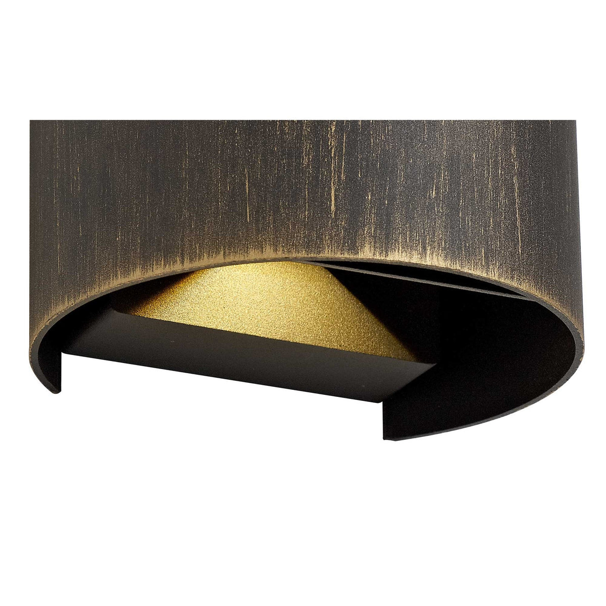 Haldon Twin LED IP54 Wall Light in Black and Gold