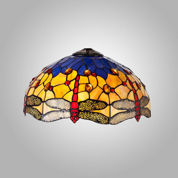 Loddiswell Tiffany 40cm Shade Only in Blue Orange and Crystal