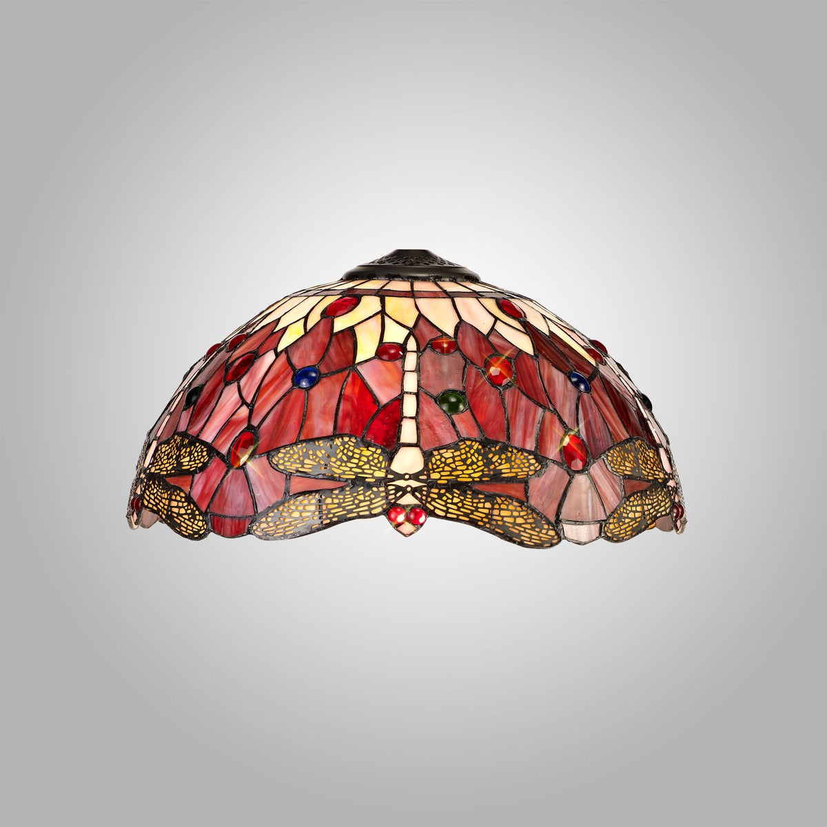 Loddiswell Tiffany 40cm Shade Only in Purple Pink and Crystal
