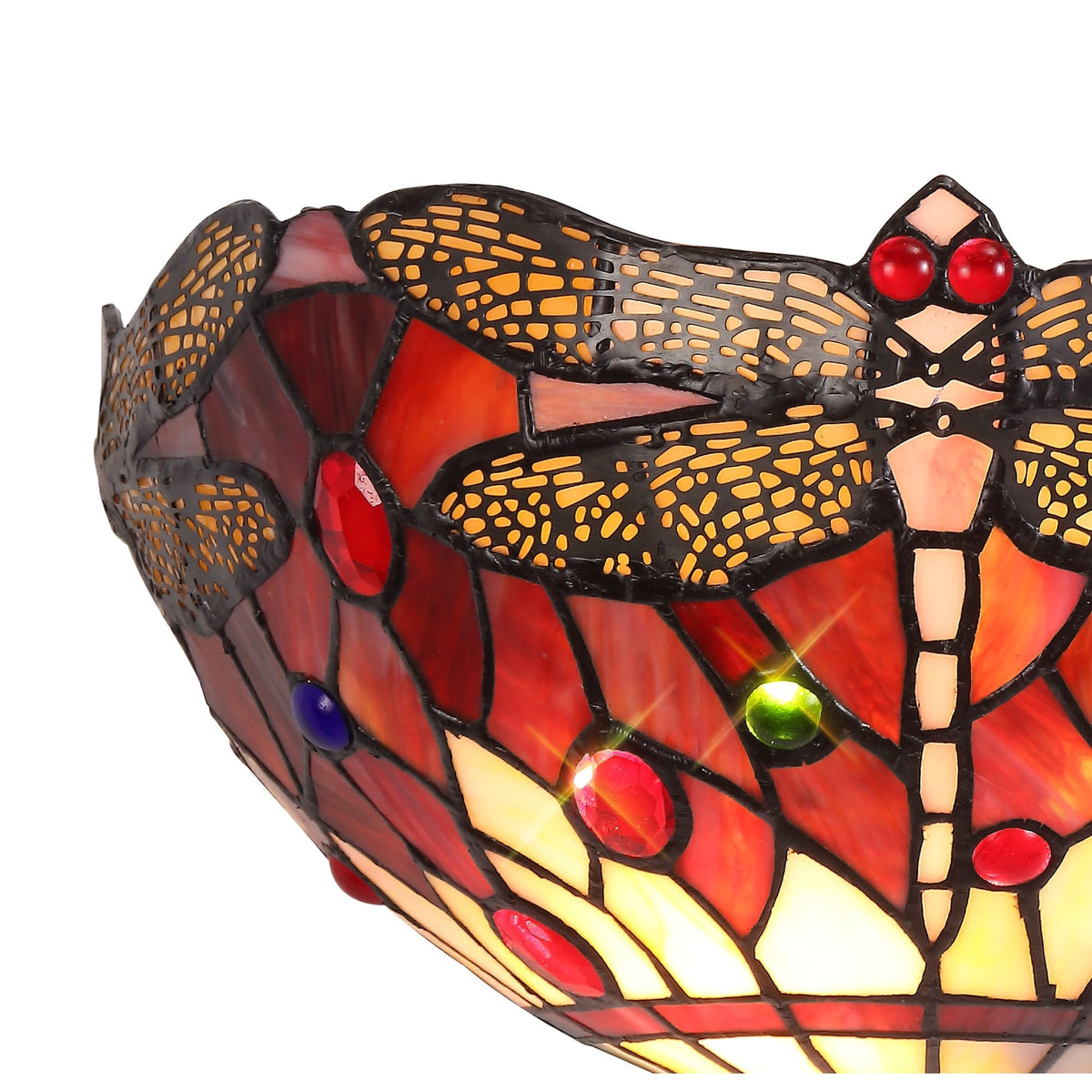 Loddiswell Tiffany Wall Light with Purple Pink Crystal