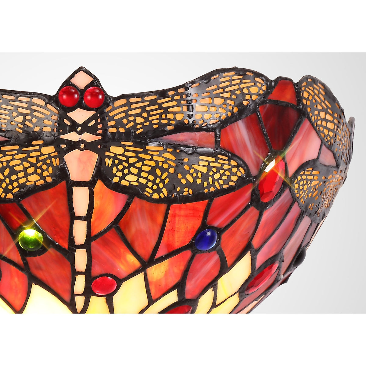 Loddiswell Tiffany Wall Light with Purple Pink Crystal