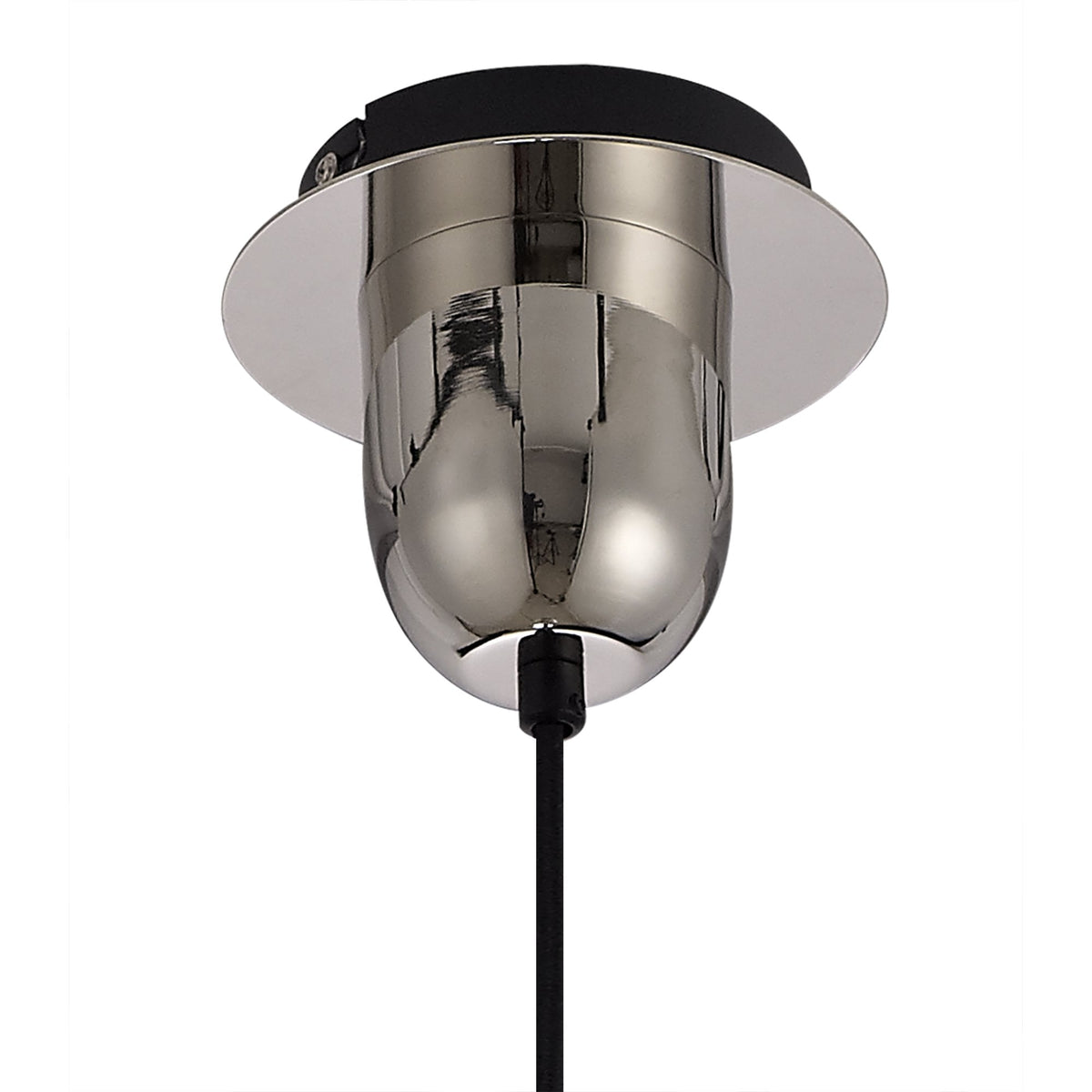 Atherington Polished Nickel Pendant with 30cm Smoked Glass Globe