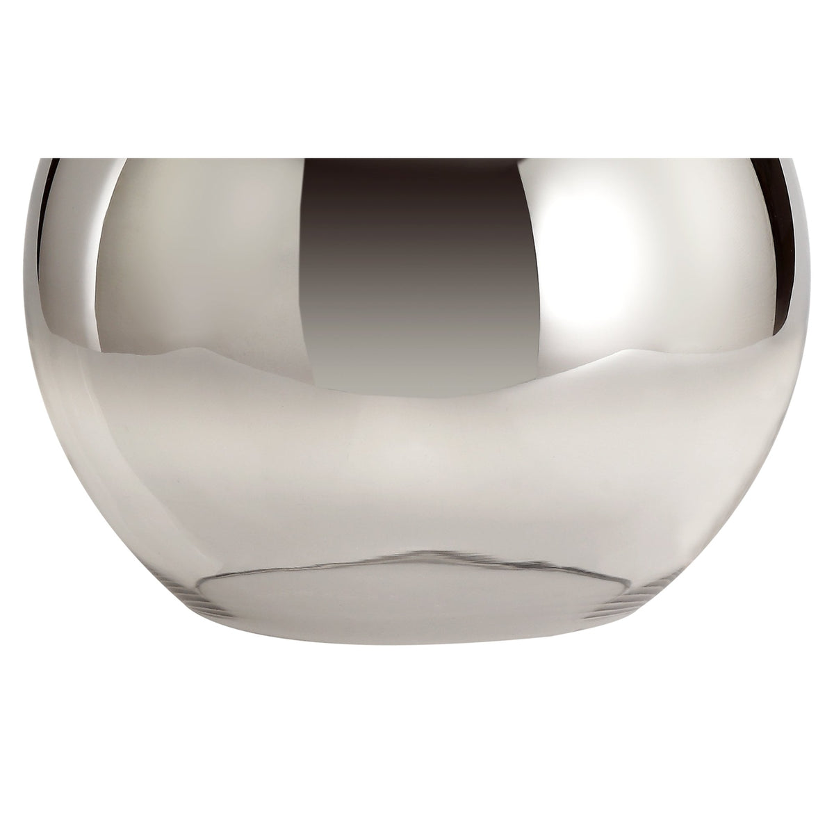 Atherington Polished Nickel Pendant with 30cm Smoked Glass Globe
