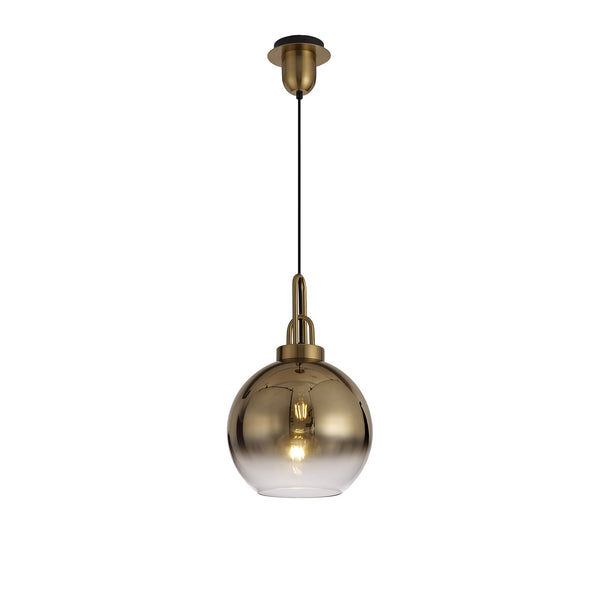 Atherington Pendant with 30cm Globe Glass in Brass Gold