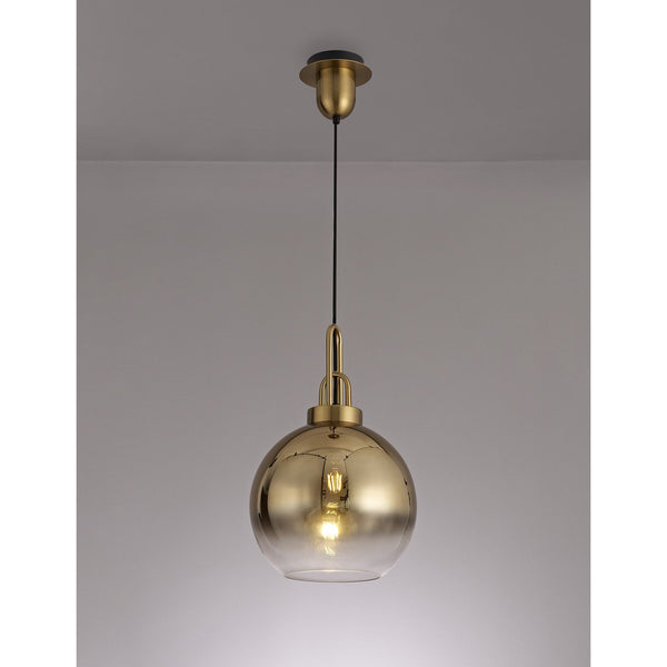 Atherington Pendant with 30cm Globe Glass in Brass Gold