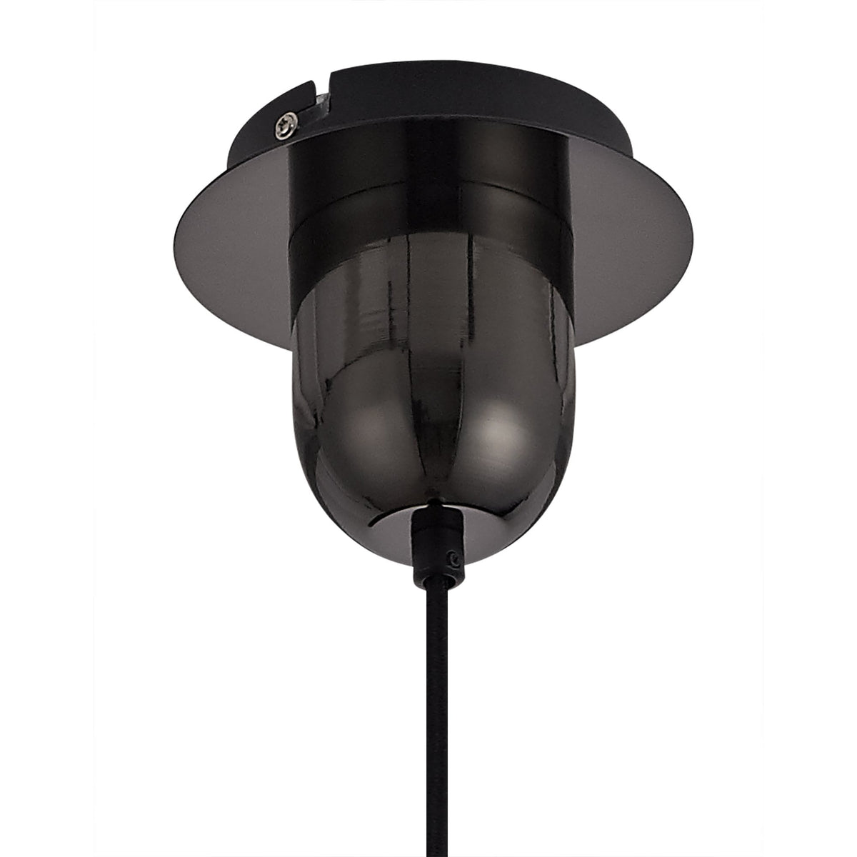 Atherington Black Chrome Pendant with 30cm Smoked Glass Globe
