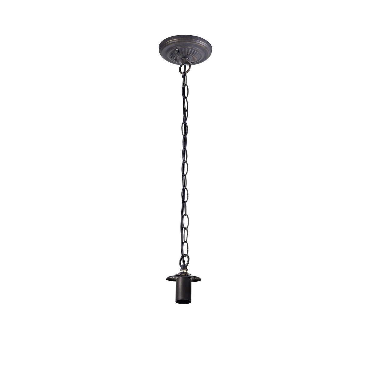 Beaworthy 1 Light Downlighter Pendant In Aged Antique Brass With 50cm Tiffany Beige and Clear Crystal Shade
