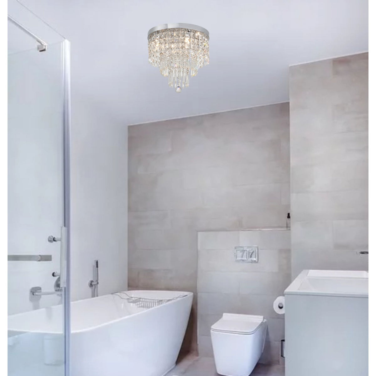Northam Ceiling 4 x G9 IP44 Ceiling Light In Polished Chrome and Crystal