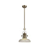 Fremington Antique Brass Pendant with 300mm Clear Round Glass Shade
