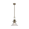 Fremington Antique Brass Pendant with Clear Bell Glass Shade
