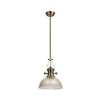 Fremington Antique Brass Pendant With Dome Glass Shade