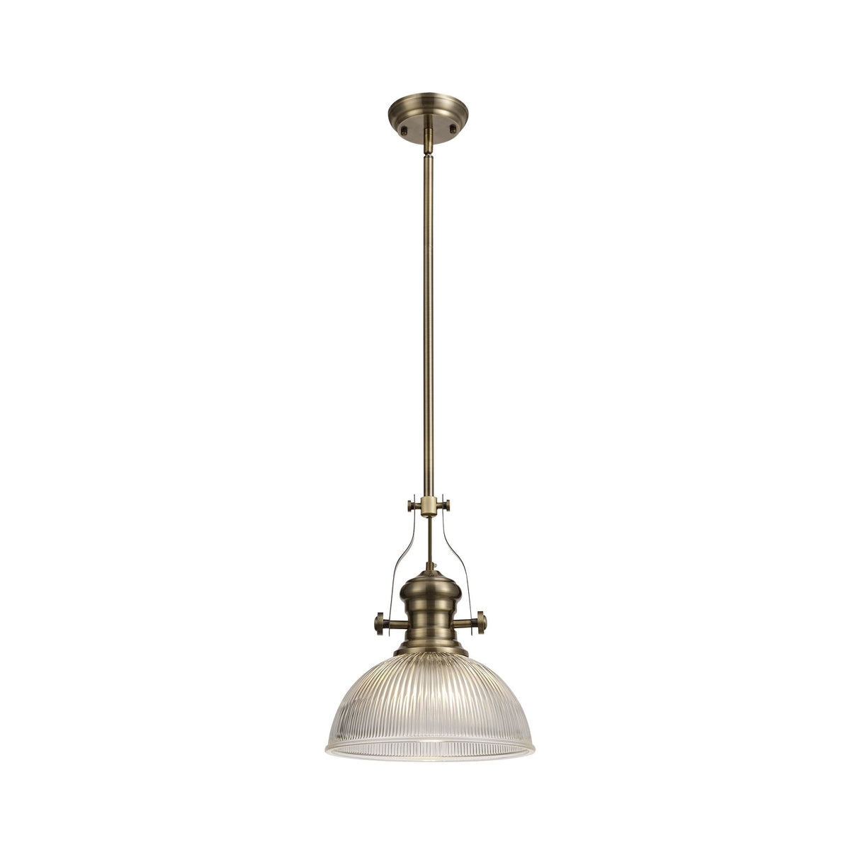 Fremington Antique Brass Pendant With Dome Glass Shade