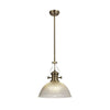 Fremington Antique Brass Pendant with Large Dome Glass Shade