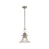 Fremington Polished Nickel Pendant with Clear Bell Glass Shade