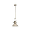 Fremington Polished Nickel Pendant with Cone Glass Shade