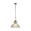 Fremington Polished Nickel Pendant With Large Dome Glass Shade