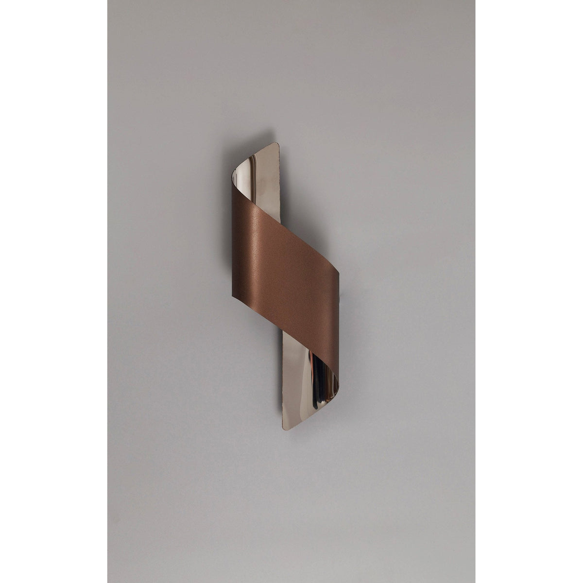 Fincham Small 8w LED Wall Light in Satin Brown & Polished Chrome