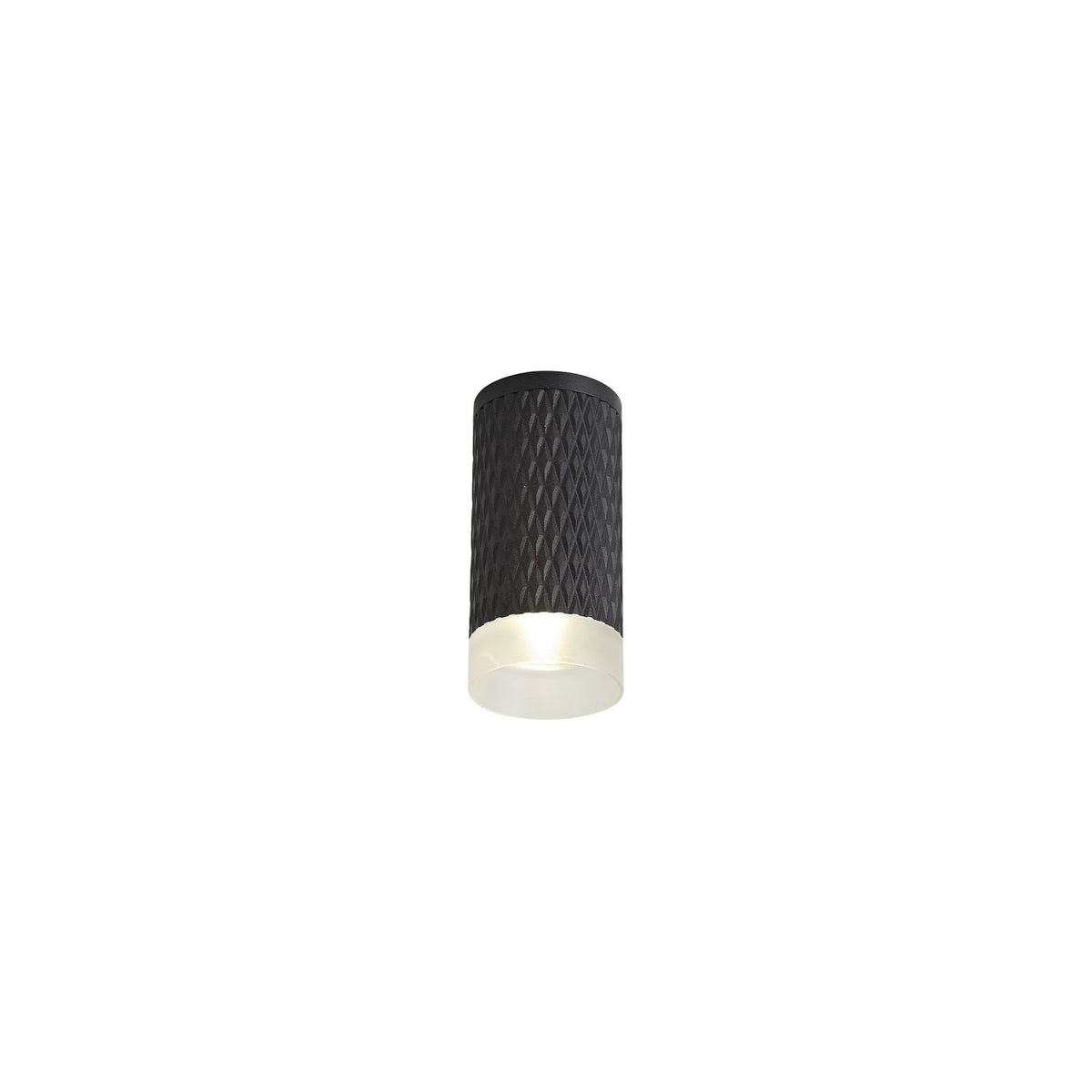 Stratton Small Sand Black Surface Mounted Downlight with Acrylic Diffuser