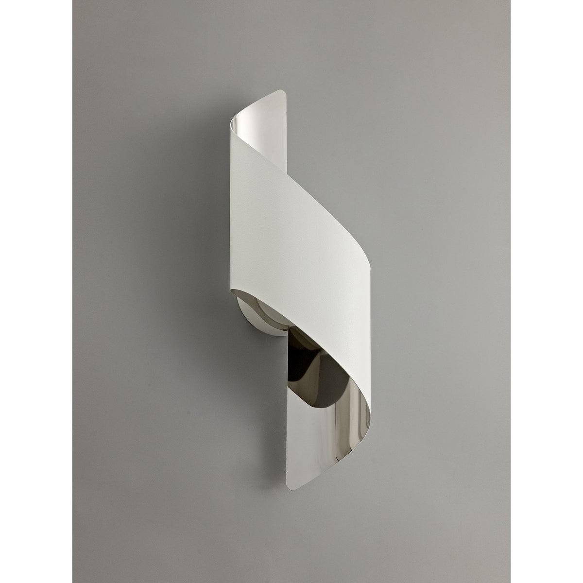 Fincham Small 8w LED Wall Light in White & Polished Chrome